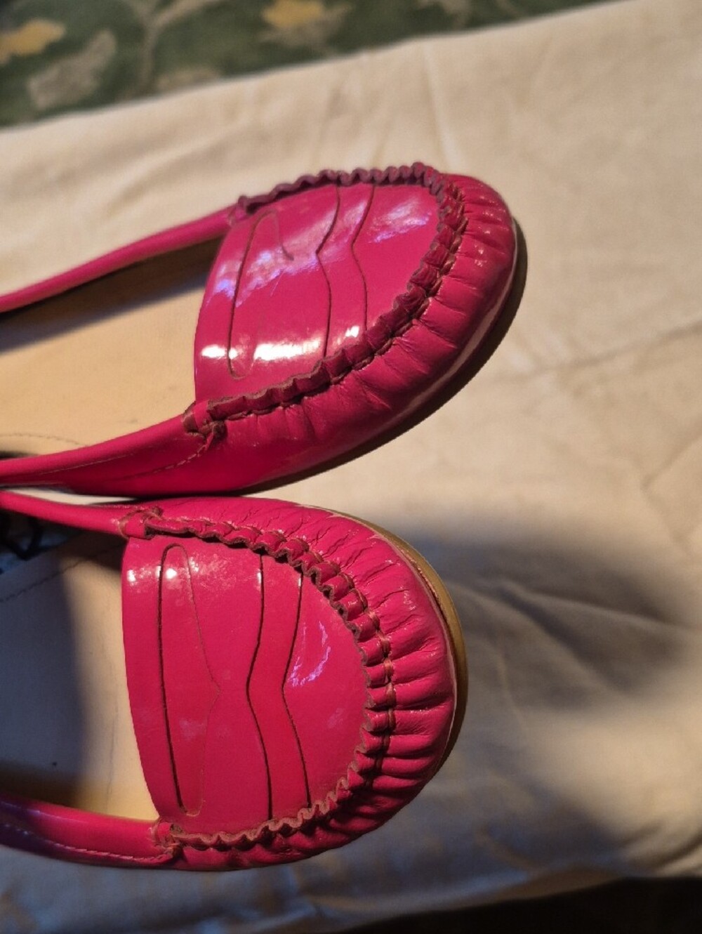 COACH Pink Patent Leather Penny Loafers - Picture 4 of 11